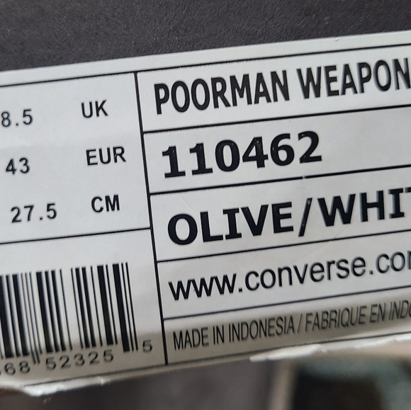 UNDFTD x Converse Poorman Weapon Hi Men's 9.5 - Picture 5 of 6